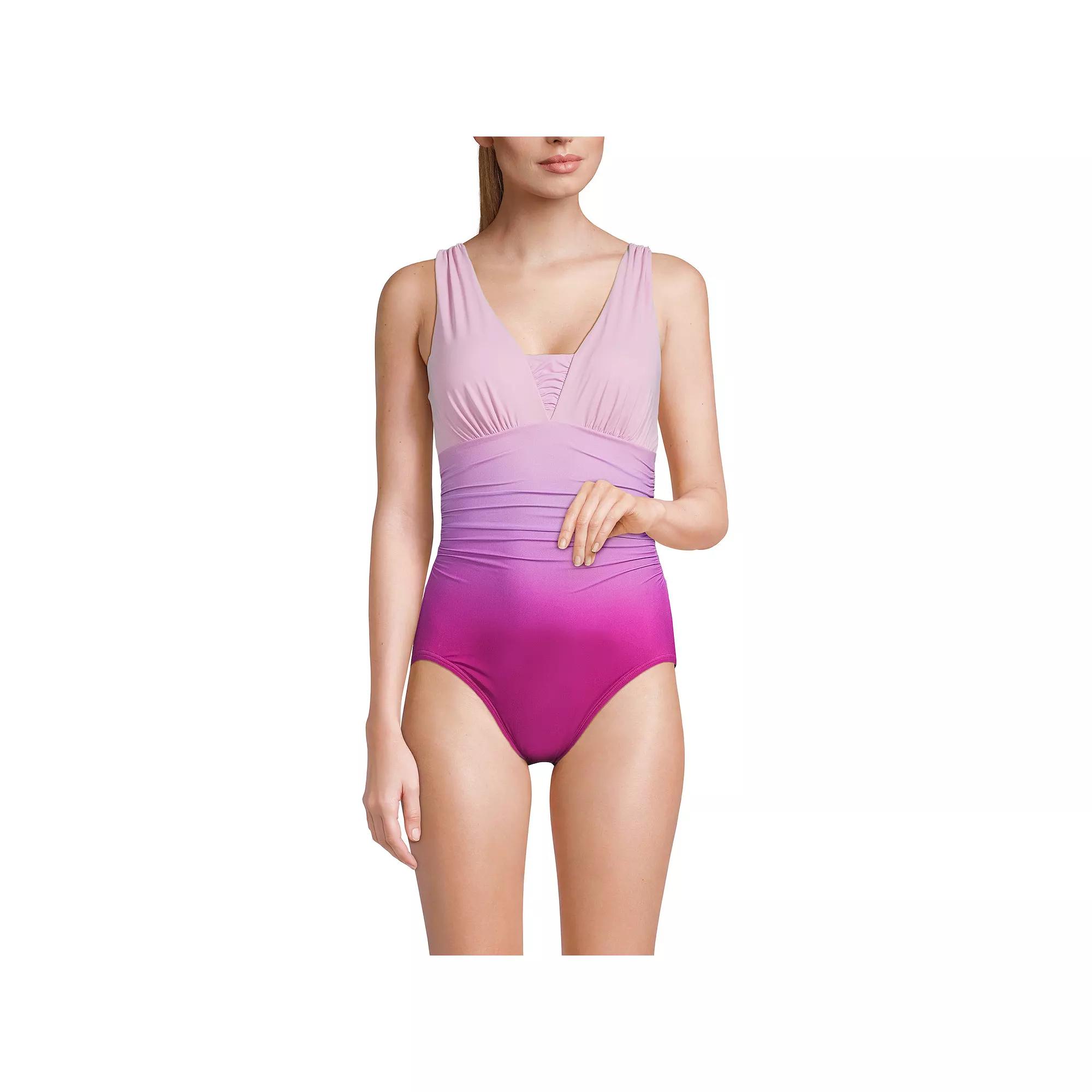 Women's Lands' End Grecian Slendersuit Tummy Control One-Piece Swimsuit,  Product Image