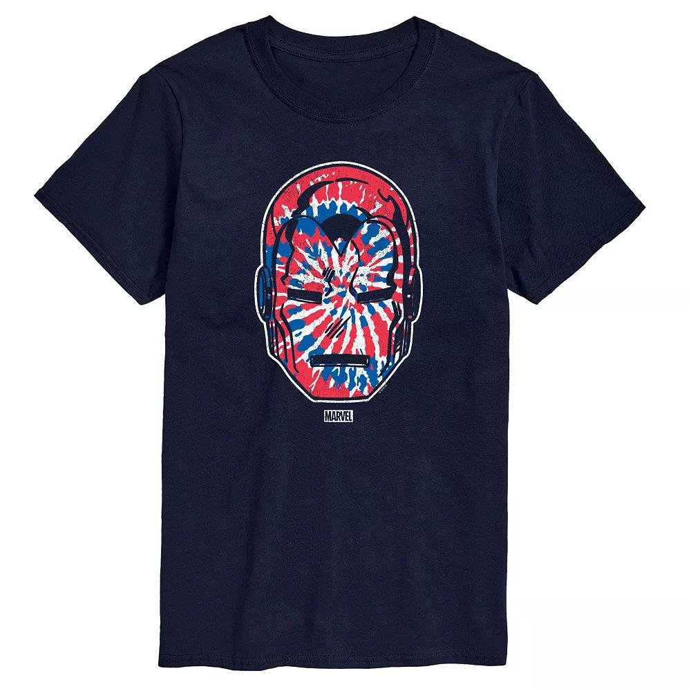 Men's Marvel Iron Man Tie Dye Red, White & Blue Tee,  Product Image