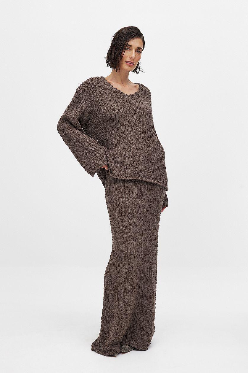 Structured Knitted V-Neck Sweater Product Image