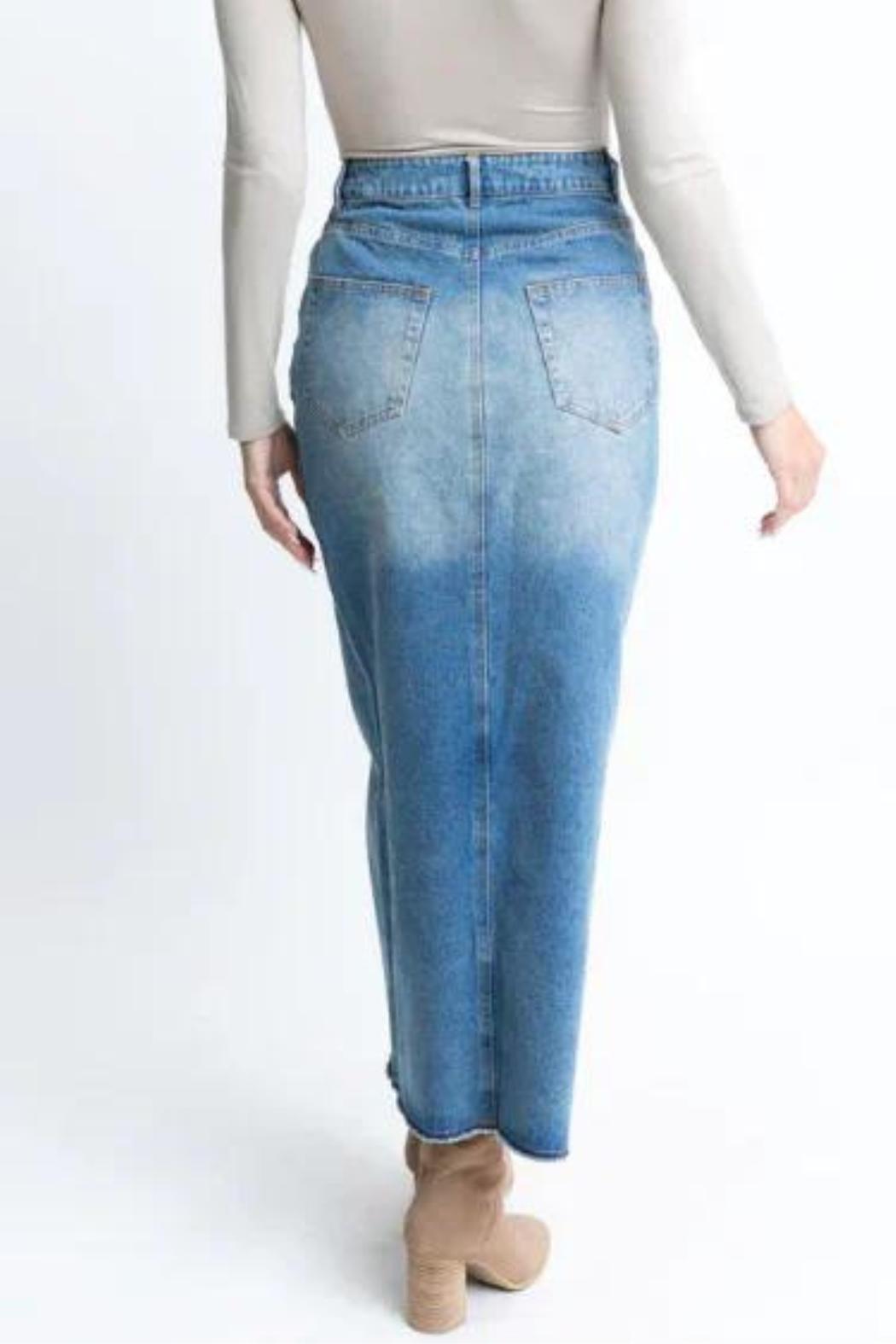 Denim Front Slit Maxi Skirt Product Image