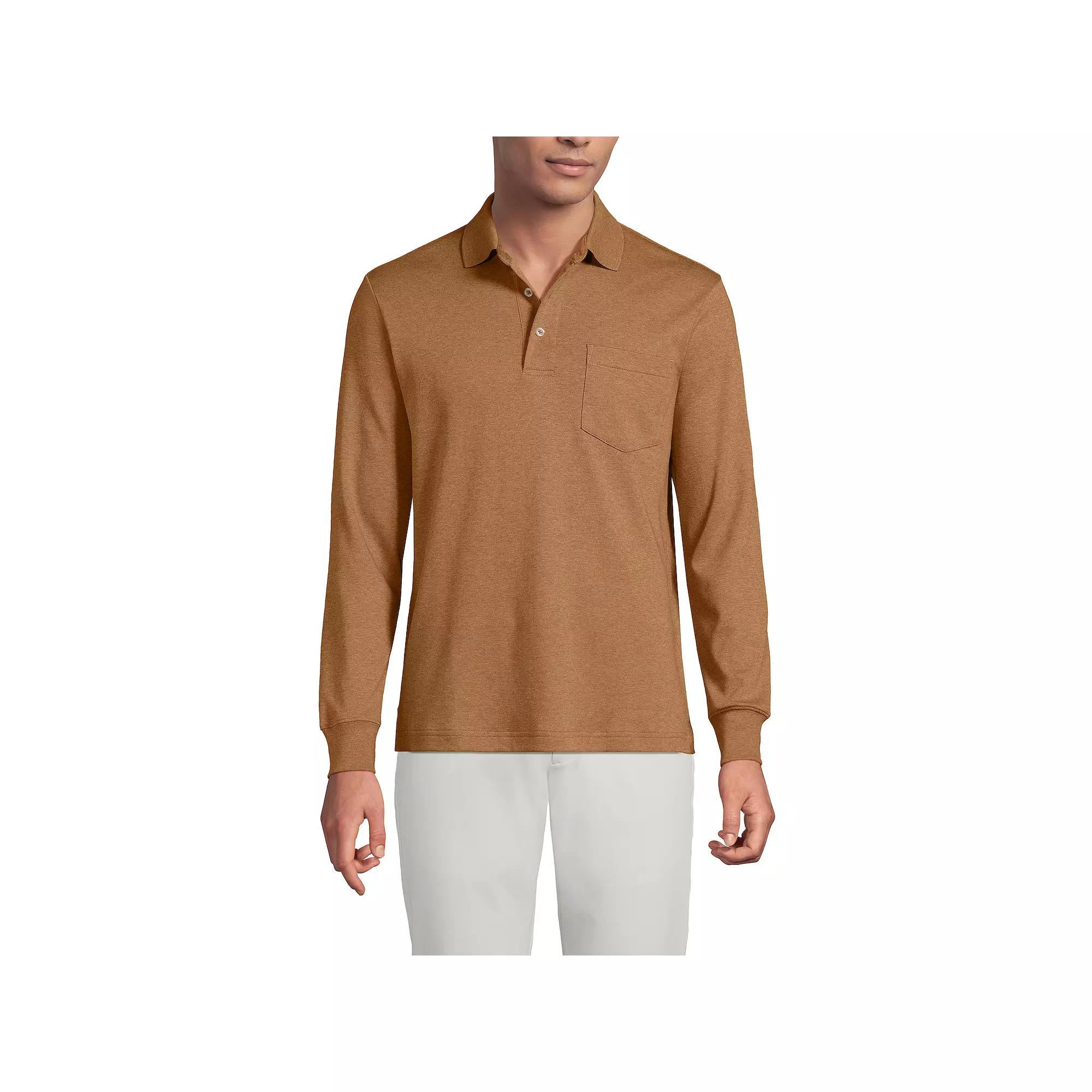 Men's Lands' End Classic-Fit Super Soft Supima Pocket Polo,  Product Image