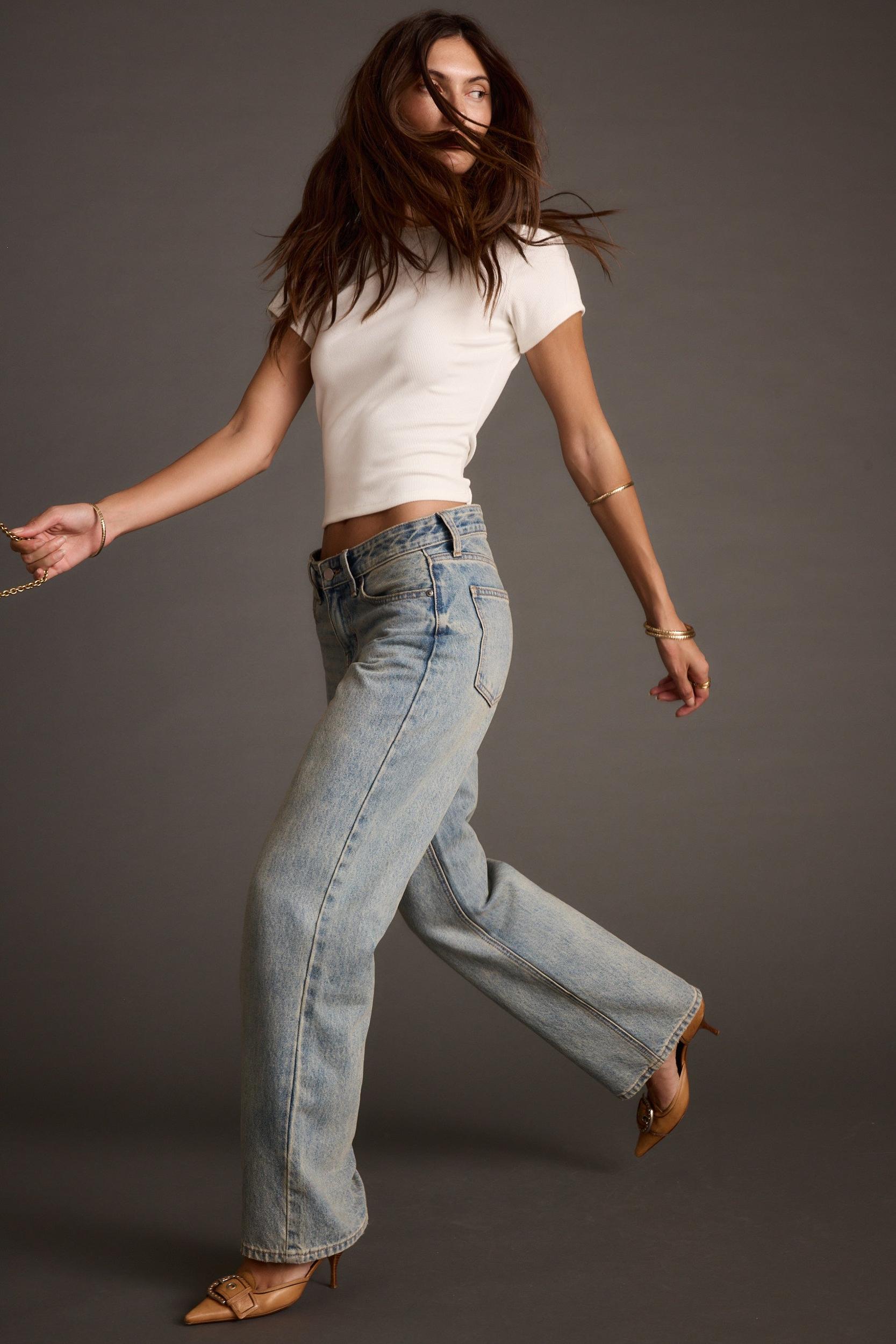 Cora Vintage Light Denim Low Rise Jeans Product Image