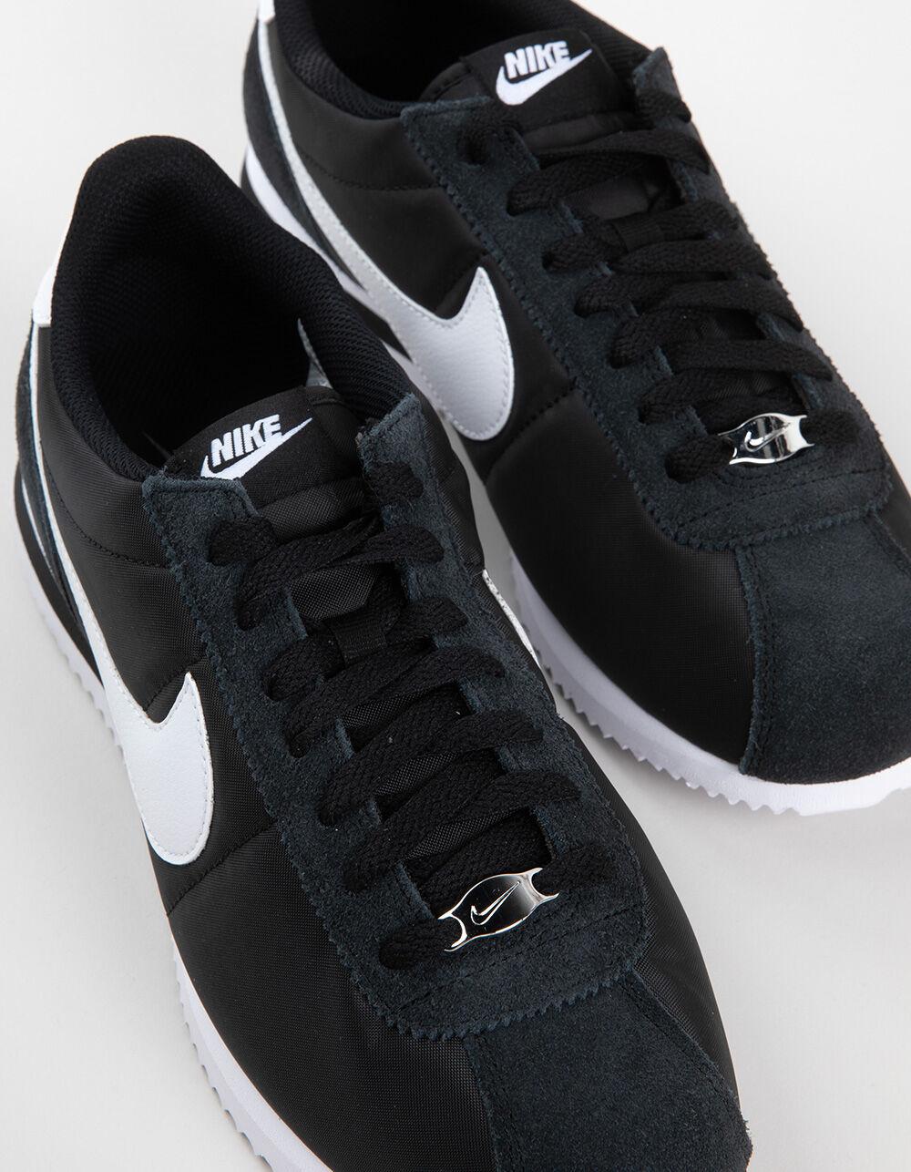 NIKE Cortez Textile Mens Shoes - BLACK/WHITE Product Image