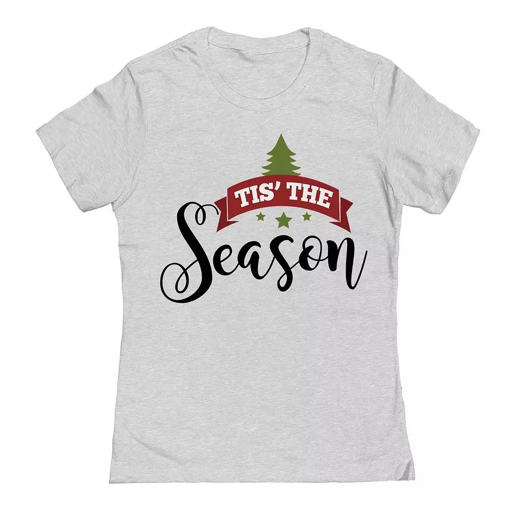 Junior's Christmas Tis Season Graphic Tee, Women's,  Product Image