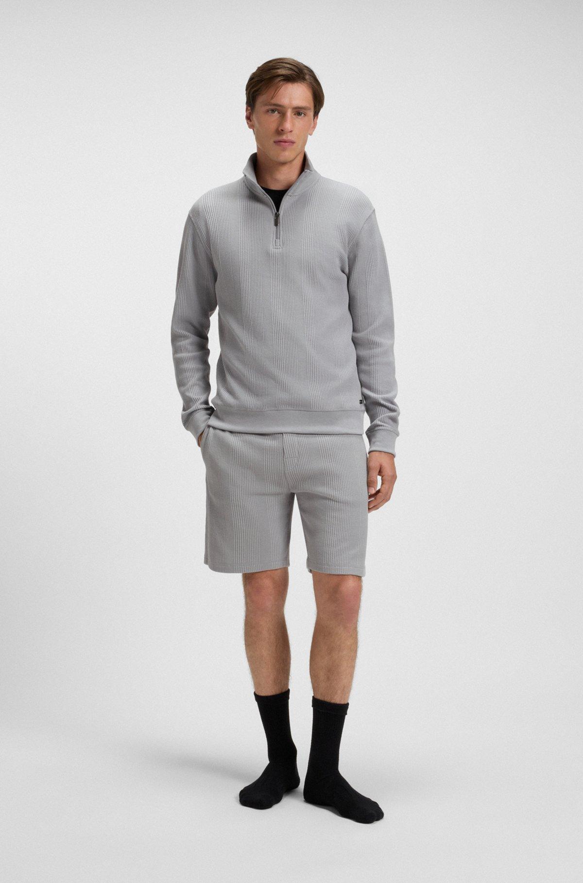 BOSS - Zip-through sweatshirt in cotton - Light Grey Product Image