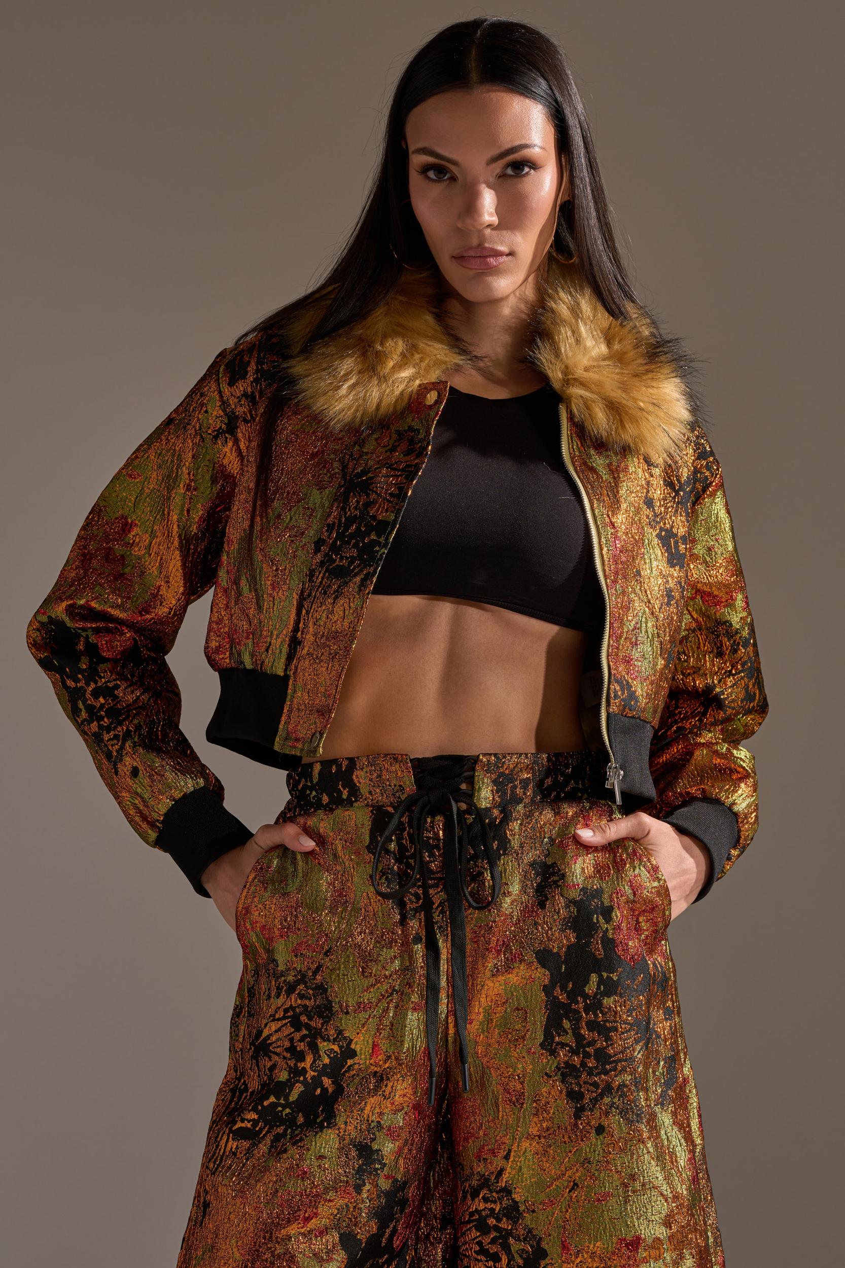 TWIN FLAME BROCADE BOMBER Product Image