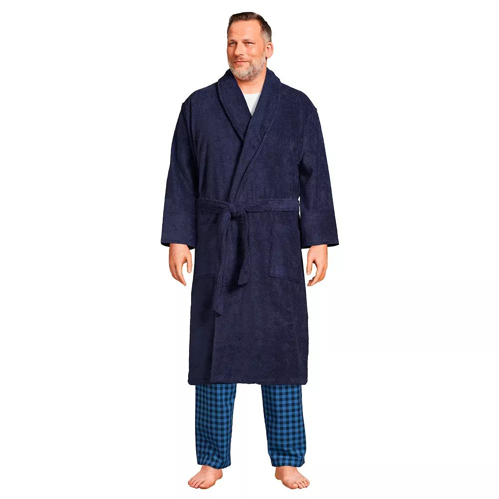 Big & Tall Lands' End Calf-Length Turkish Terry Robe, Men's,  Product Image