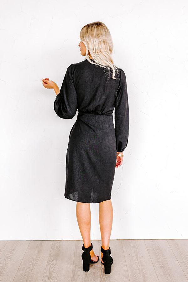 Effortless Nights Wrap Dress In Black Product Image