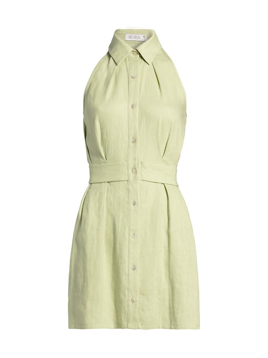 Womens Domino Linen Sleeveless Minidress Product Image