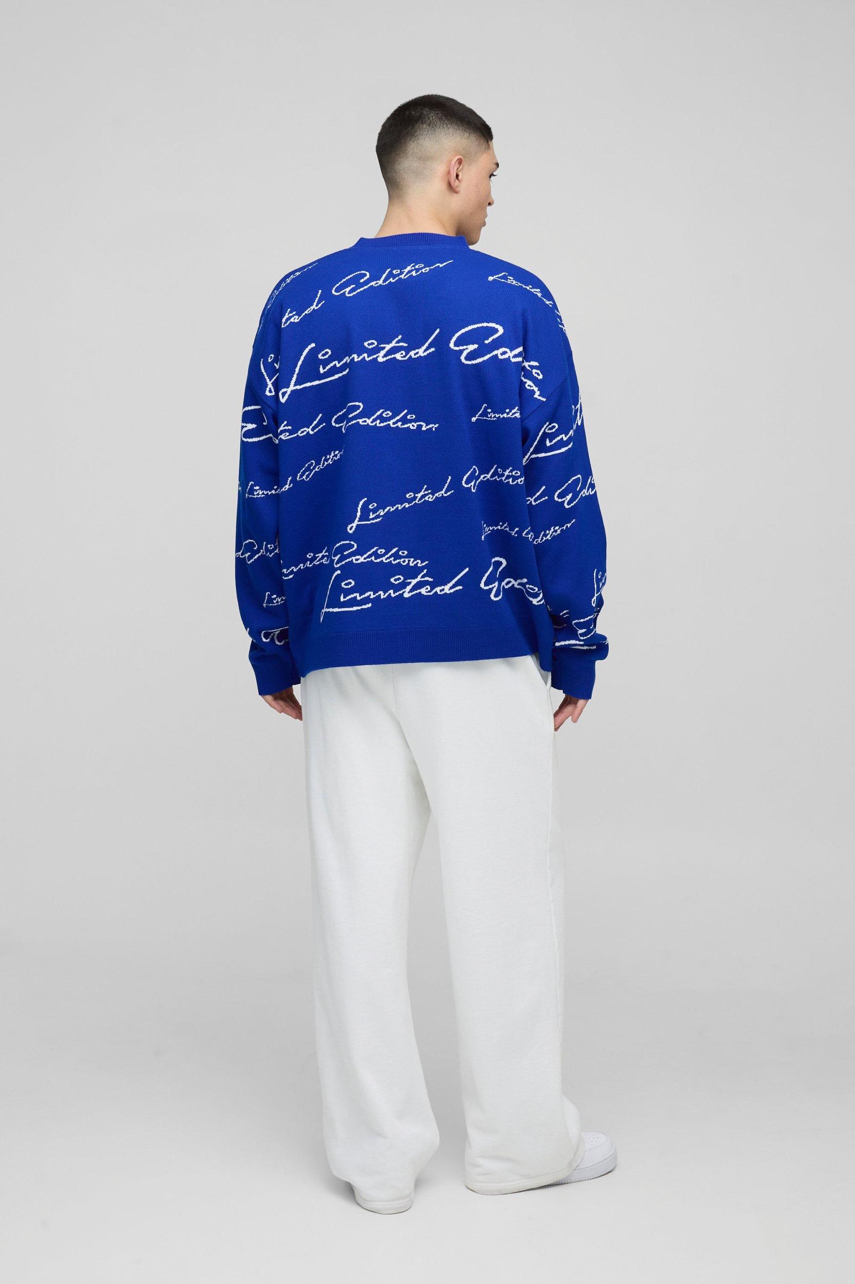Oversized Limited Edition Knitted Sweater | boohooMAN USA Product Image
