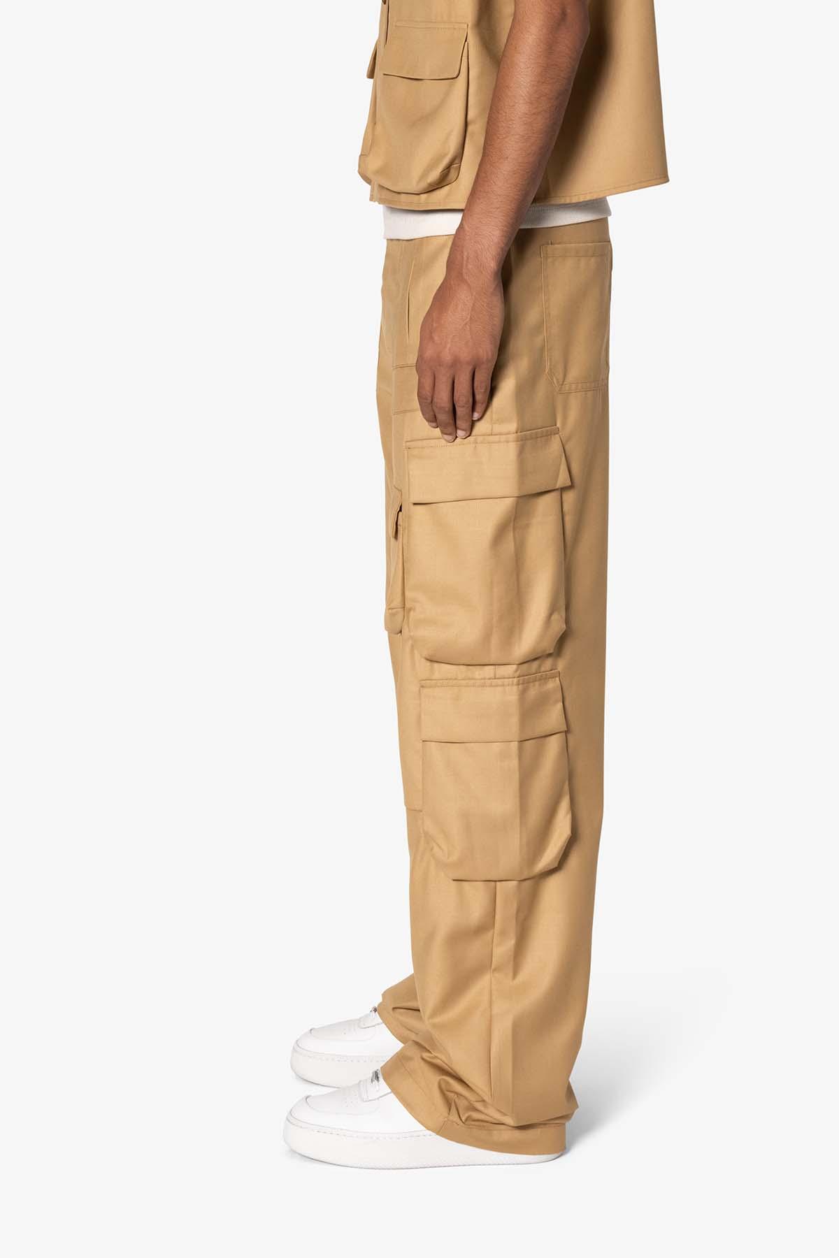 Bonded Gabardine Cargo Pants - Tan Product Image