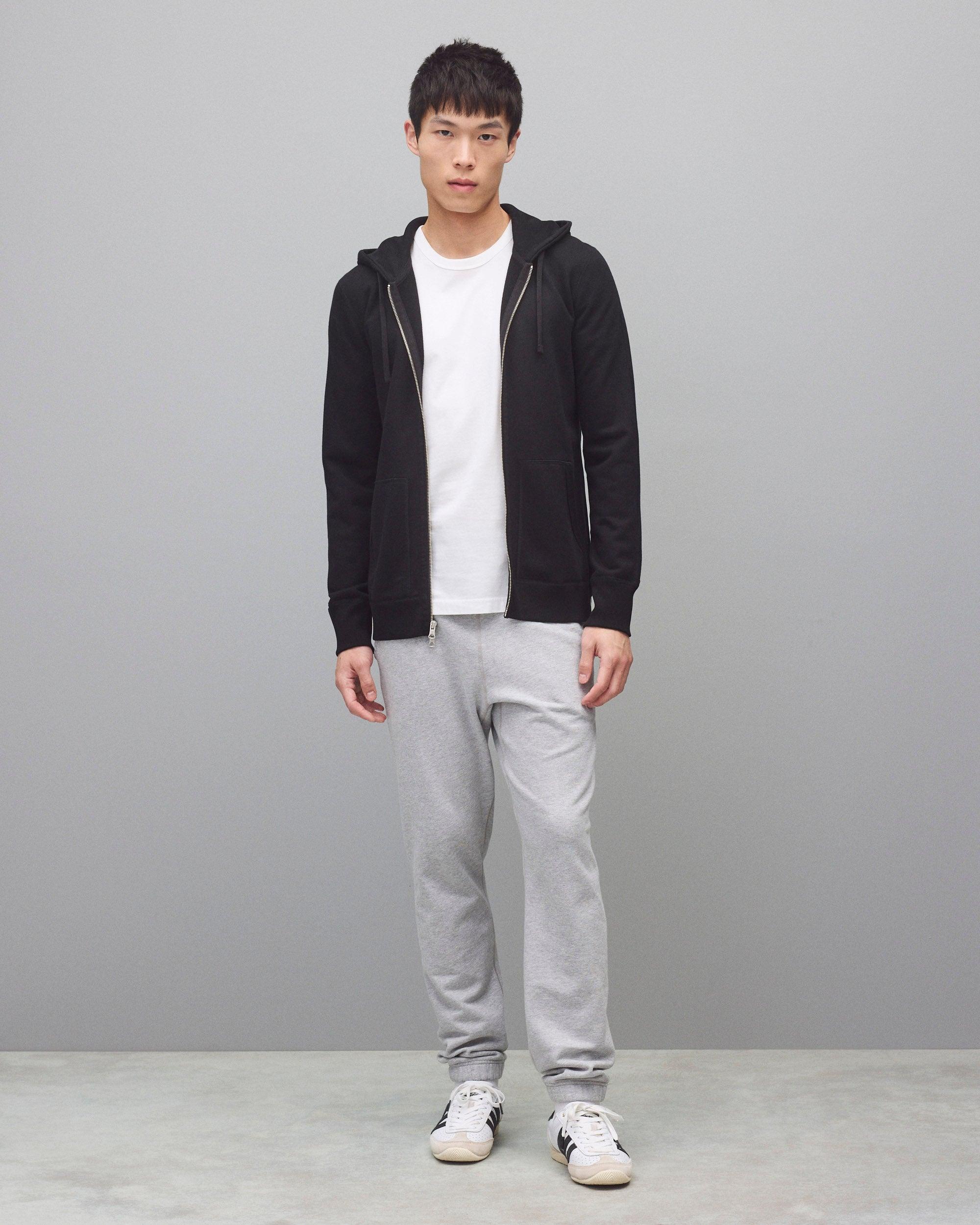Midweight Terry Slim Zip Hoodie Male Product Image