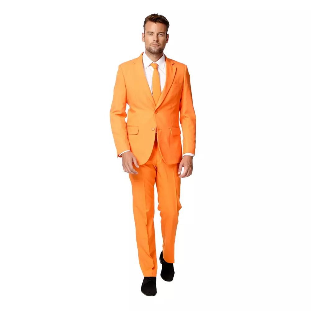 Men's OppoSuits Slim-Fit Solid Suit & Tie Set, Size: 42 - Regular, Orange Product Image