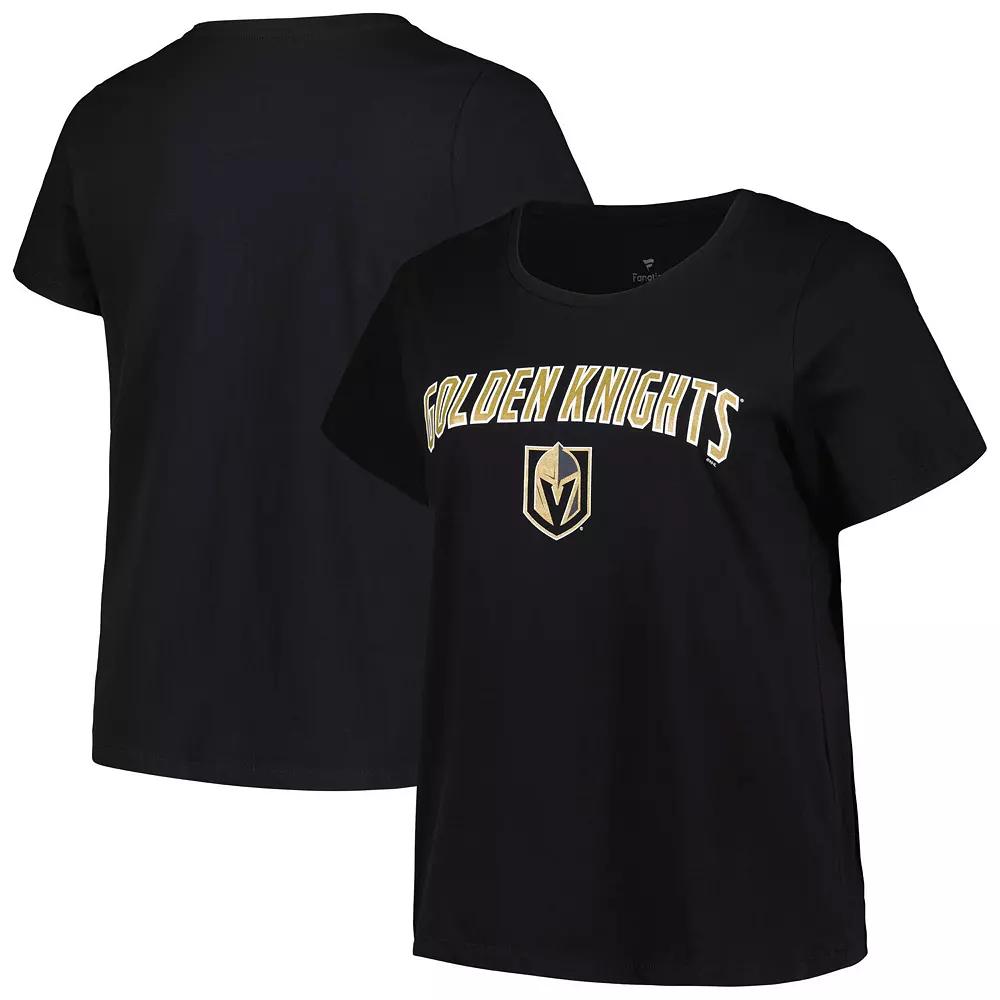 Women's Profile Black Vegas Golden Knights Plus Size Arch Over Logo T-Shirt, Size: 1XL, Lvk Black Product Image