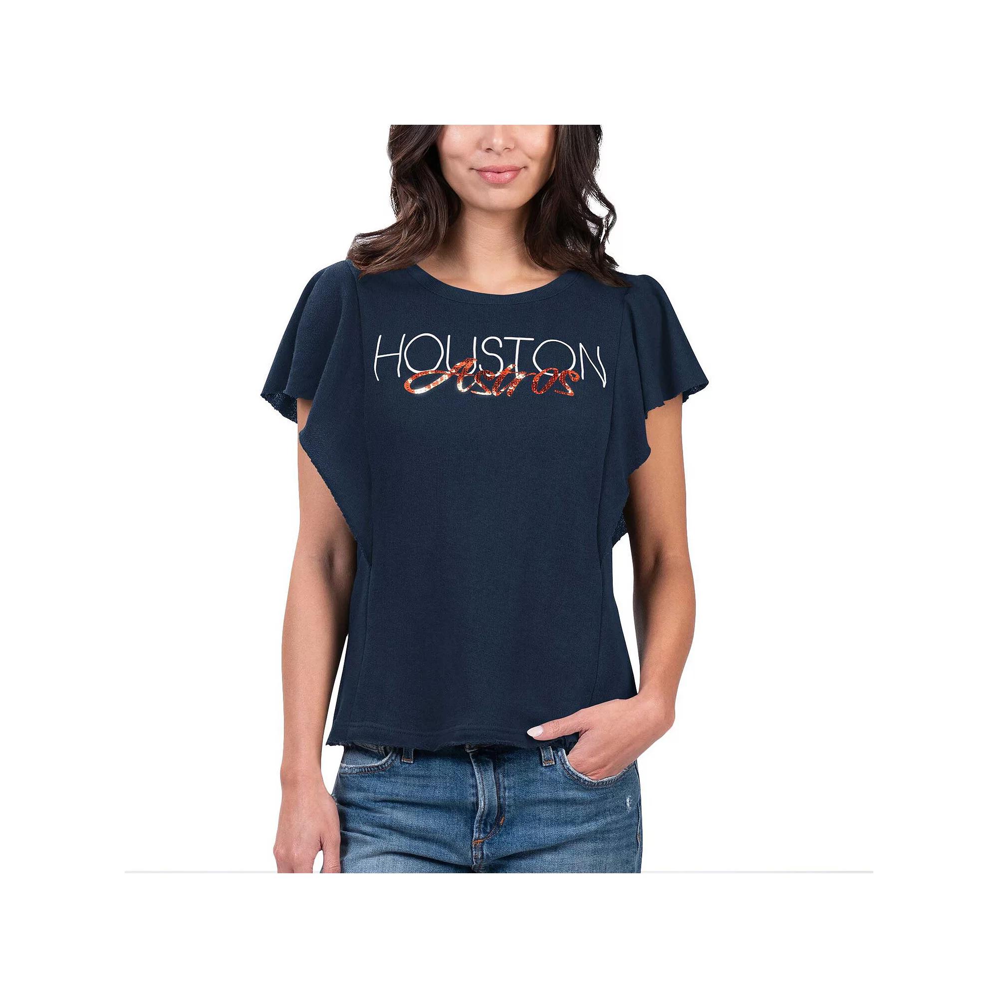 Women's G-III 4Her by Carl Banks Navy Houston Astros Crowd Wave T-Shirt,  Product Image