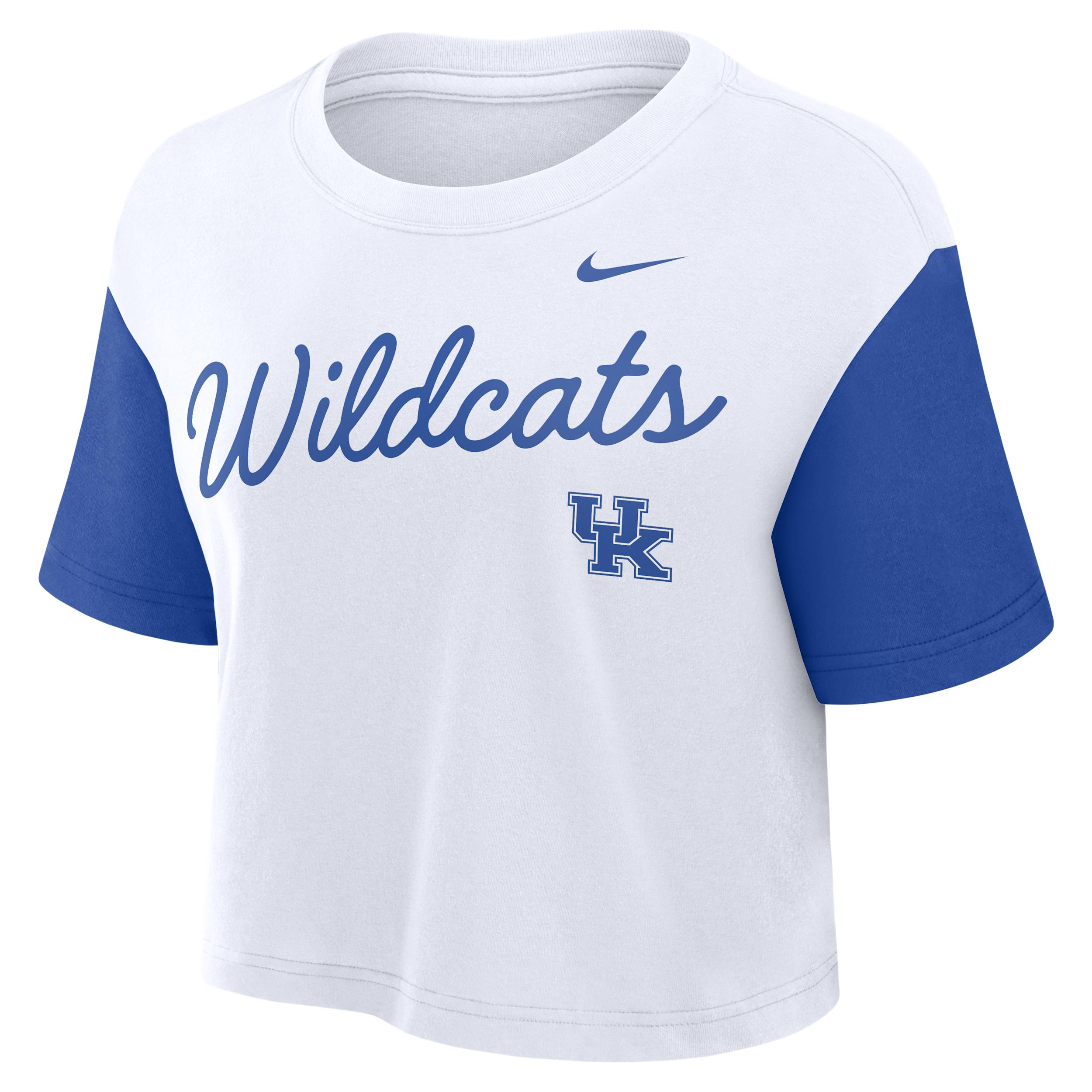 Kentucky Script Nike Womens Dri-FIT College Cropped T-Shirt | 01D4062NNKY-8HZ Product Image