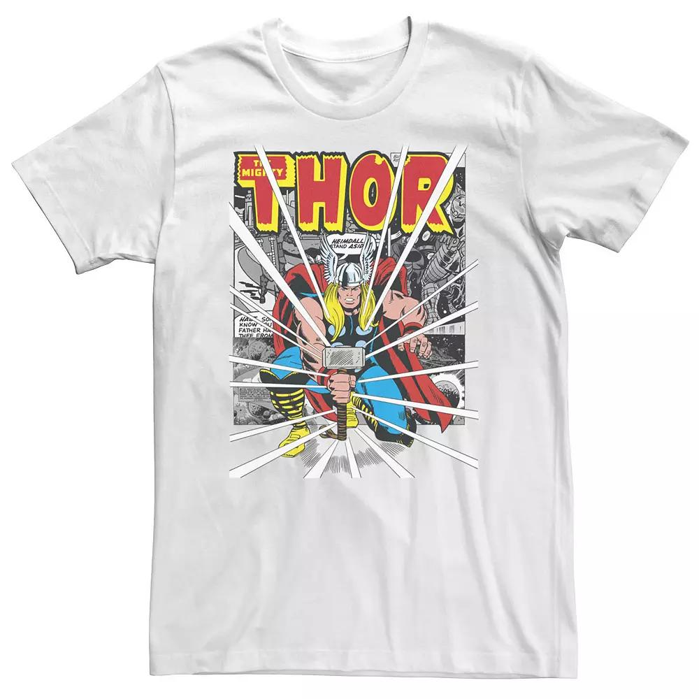 Big & Tall Marvel Mighty Thor Retro Comic Hammer Blast Tee, Men's,  Product Image