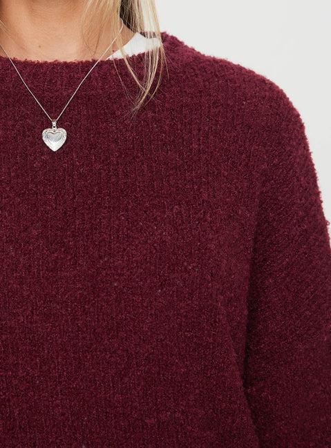Niomie Knit Sweater Burgundy Product Image