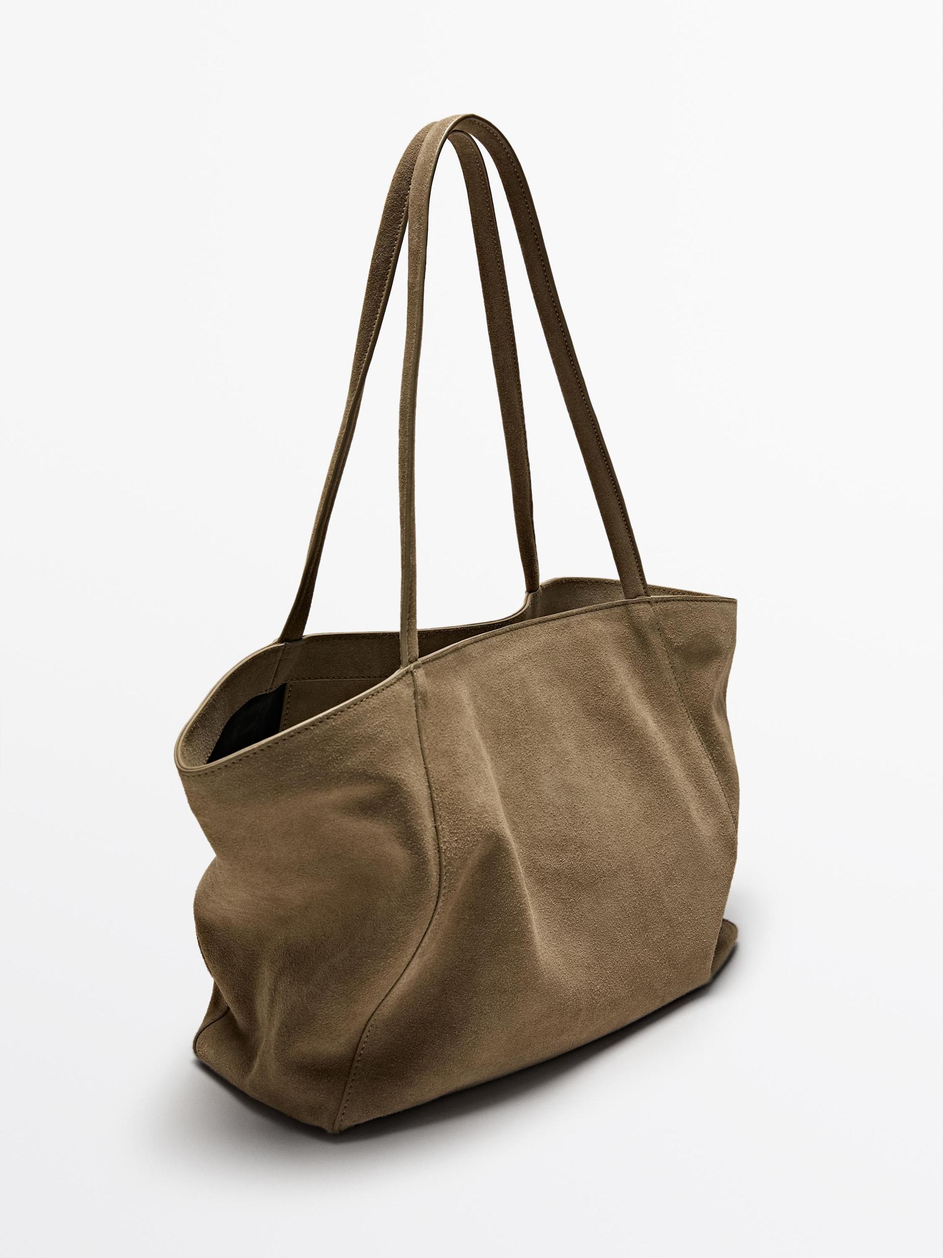 Half icon split suede bag Product Image