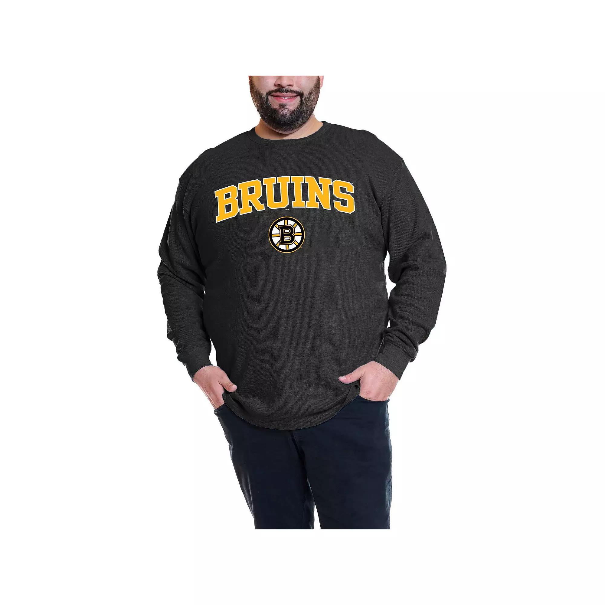 Men's Profile David Pastrnak Black Boston Bruins Big & Tall Name & Number Thermal Pullover Sweatshirt,  Product Image