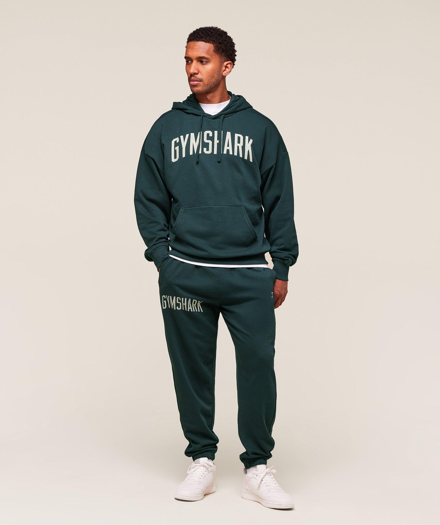 Gymshark Worn Graphic Hoodie - Deep Petrol Blue Male Product Image