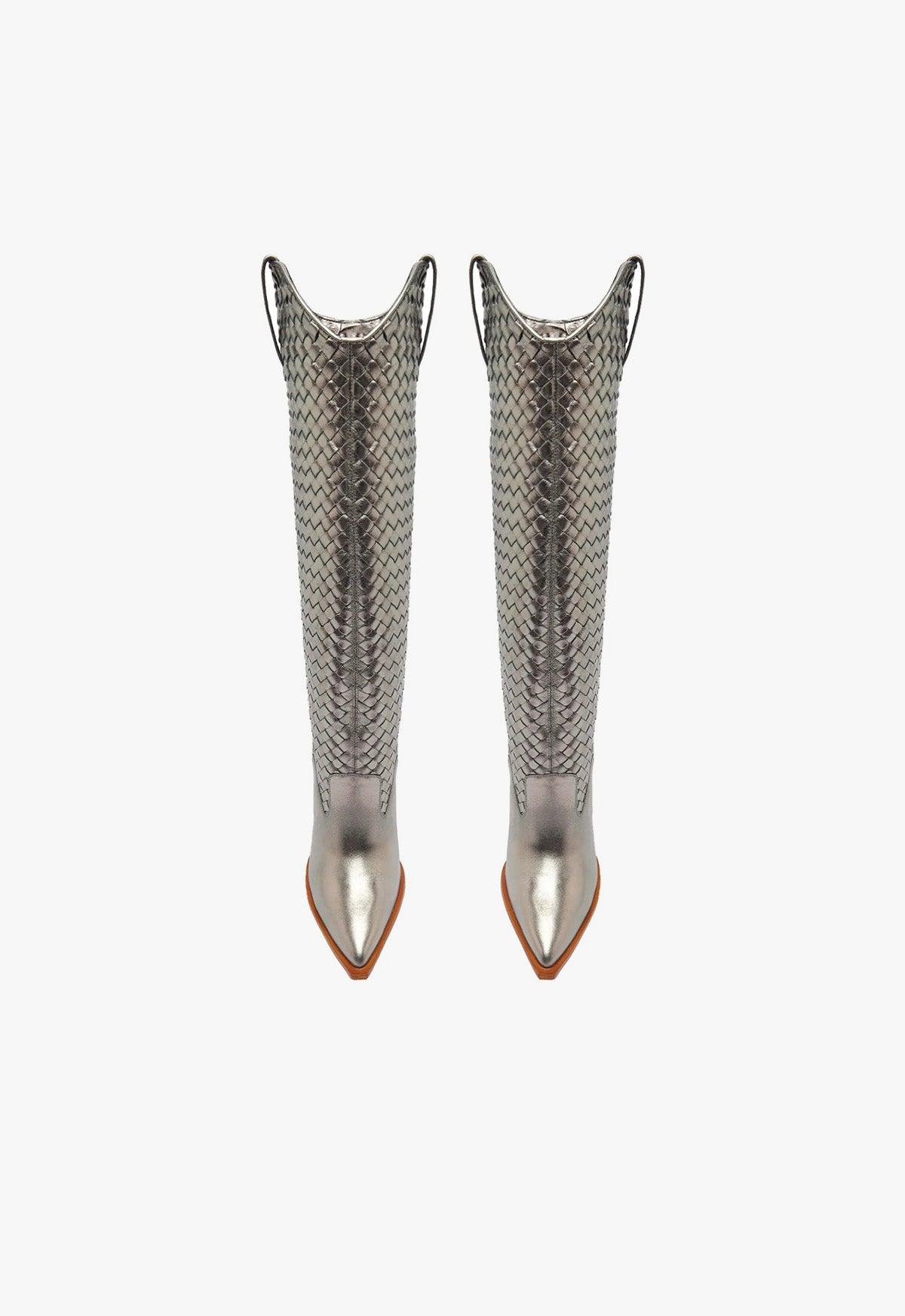 Ella Woven Metallic Leather Boot Female Product Image