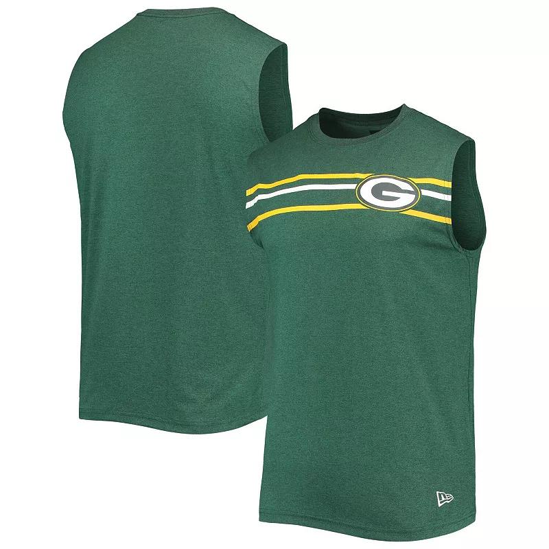 Men's New Era Green Green Bay Packers Brushed Sleeveless Tank Top, Size: Medium Product Image