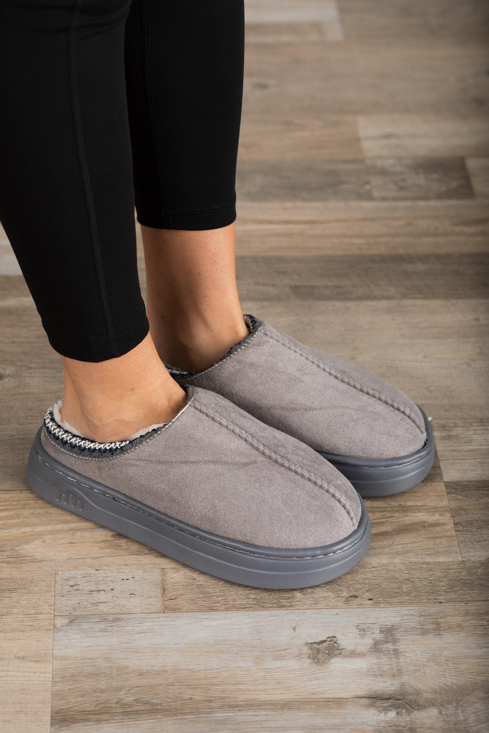 Cozy Fur Lined Platform Slippers Product Image