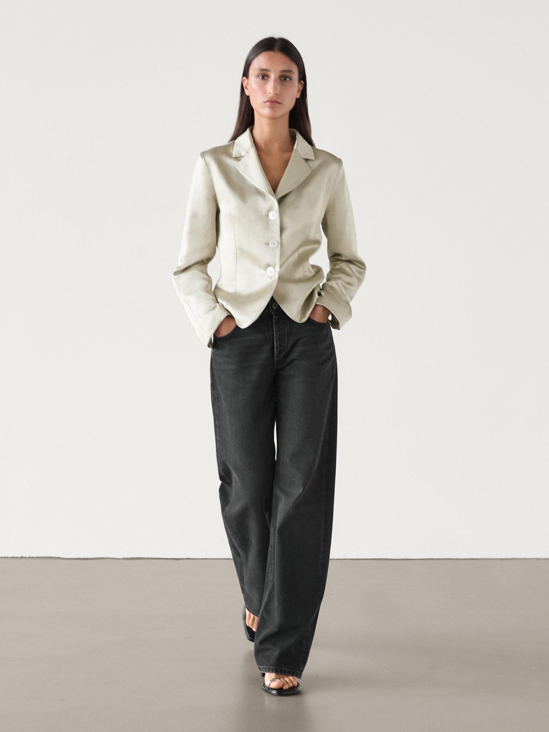 Fitted satin blazer Product Image