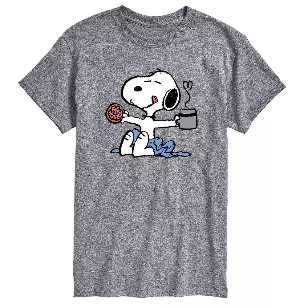 Men's Peanuts Donut Coffee Snoopy Tee,  Product Image
