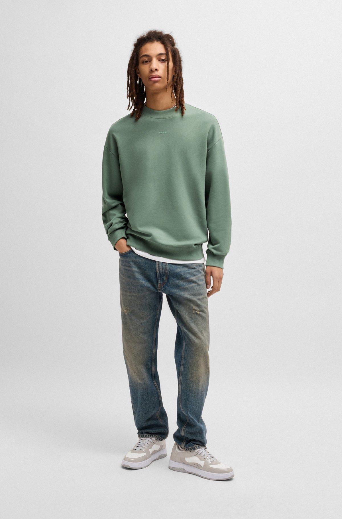 Relaxed-fit sweatshirt in cotton terry with sleeve logo Product Image