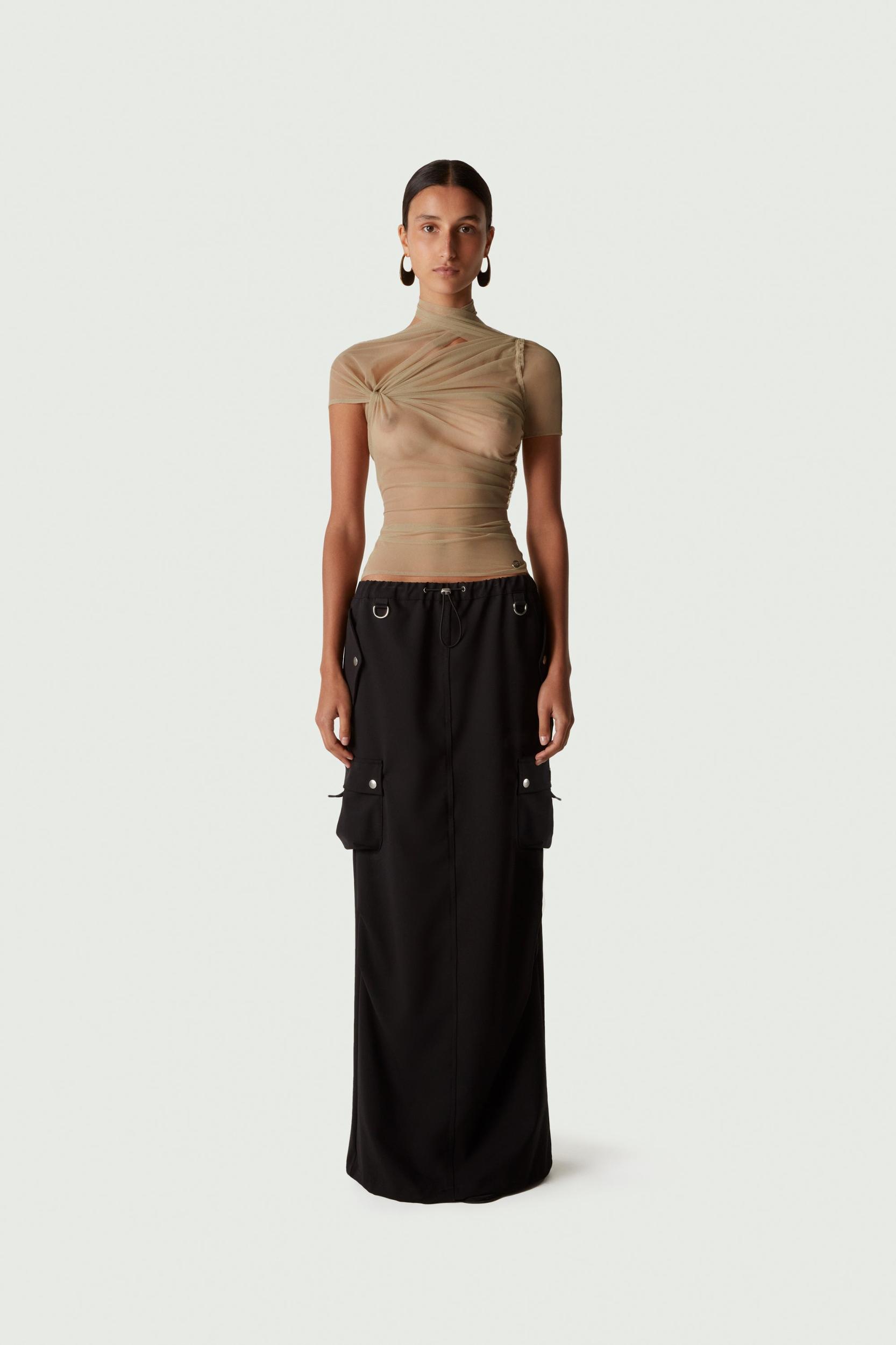 Tailored Cargo Maxi Skirt Product Image