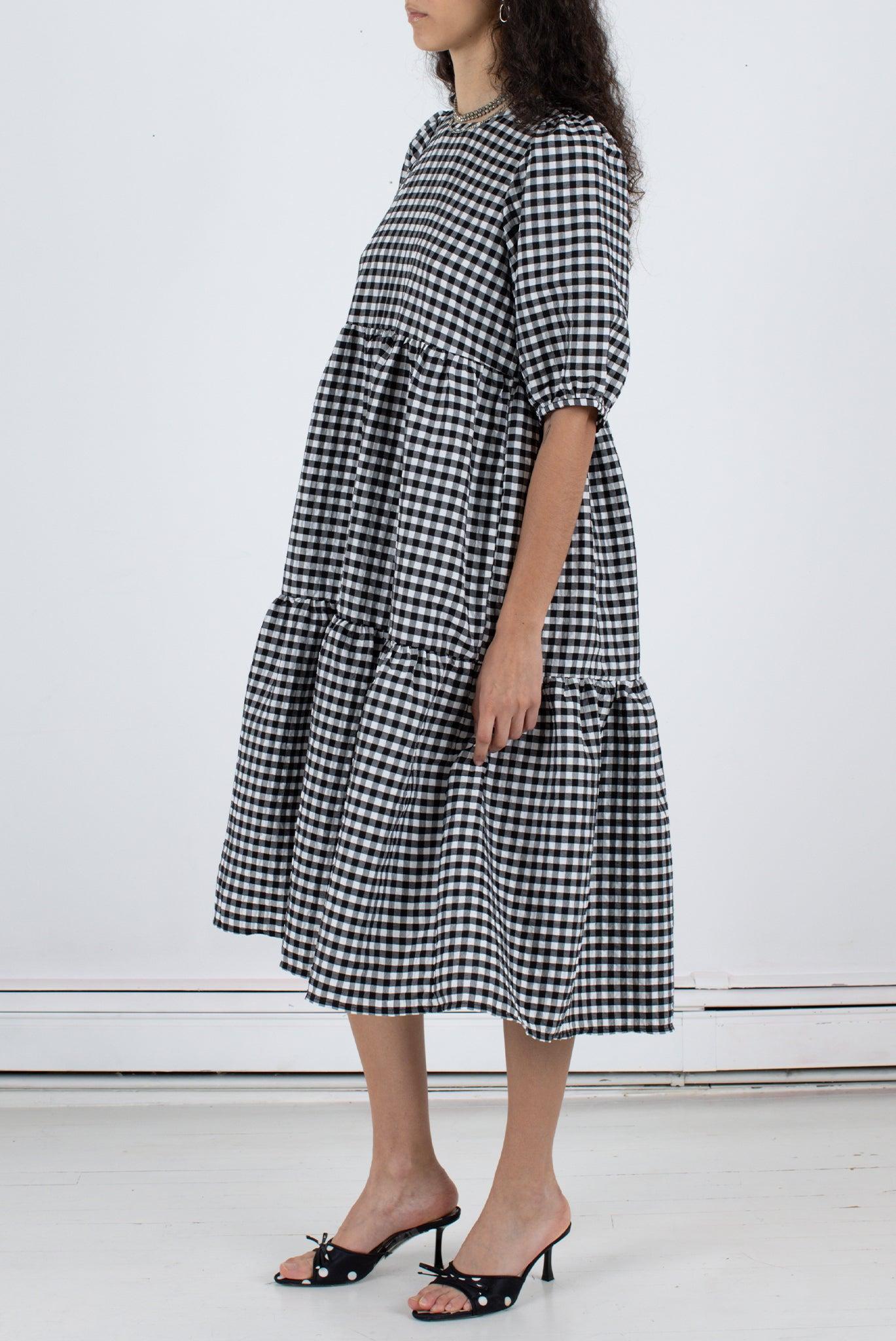 Rosemary Dress - Black Check Product Image