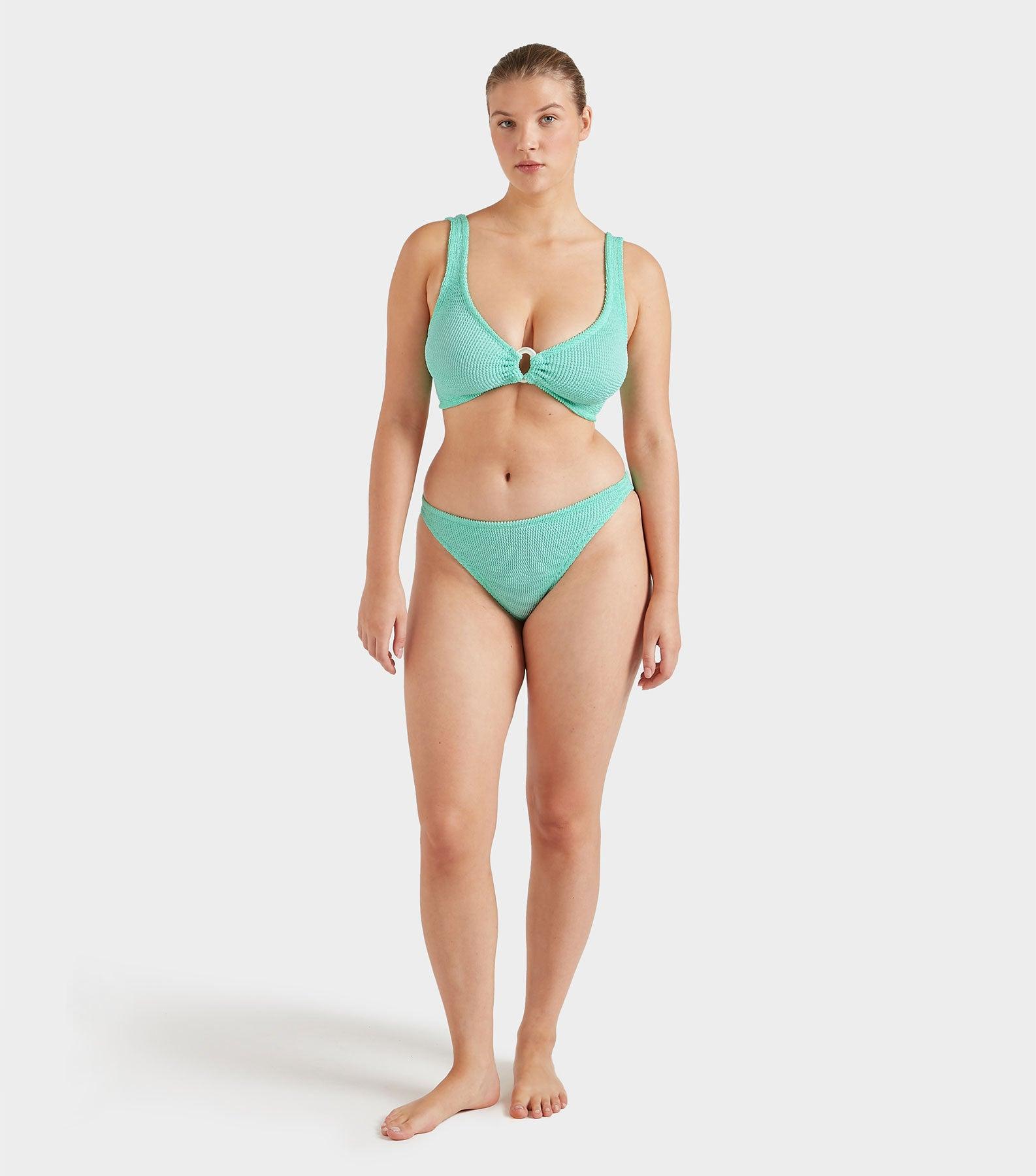 Julia Bikini With Pearly Hoop - Metallic Mint Product Image
