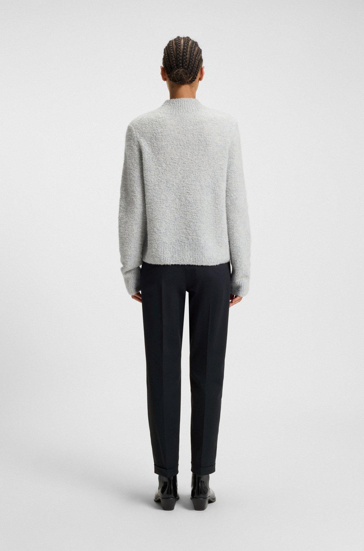 Regular-fit wide-leg trousers in soft flannel Product Image