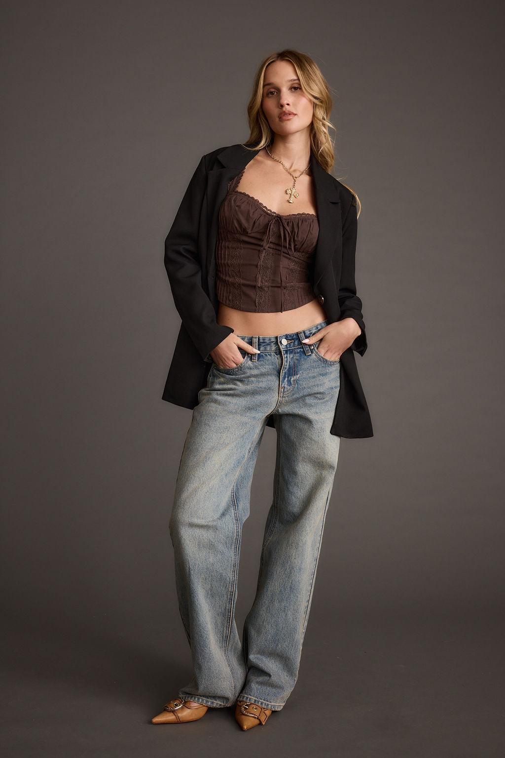 Blakely Brown Corset Top Product Image