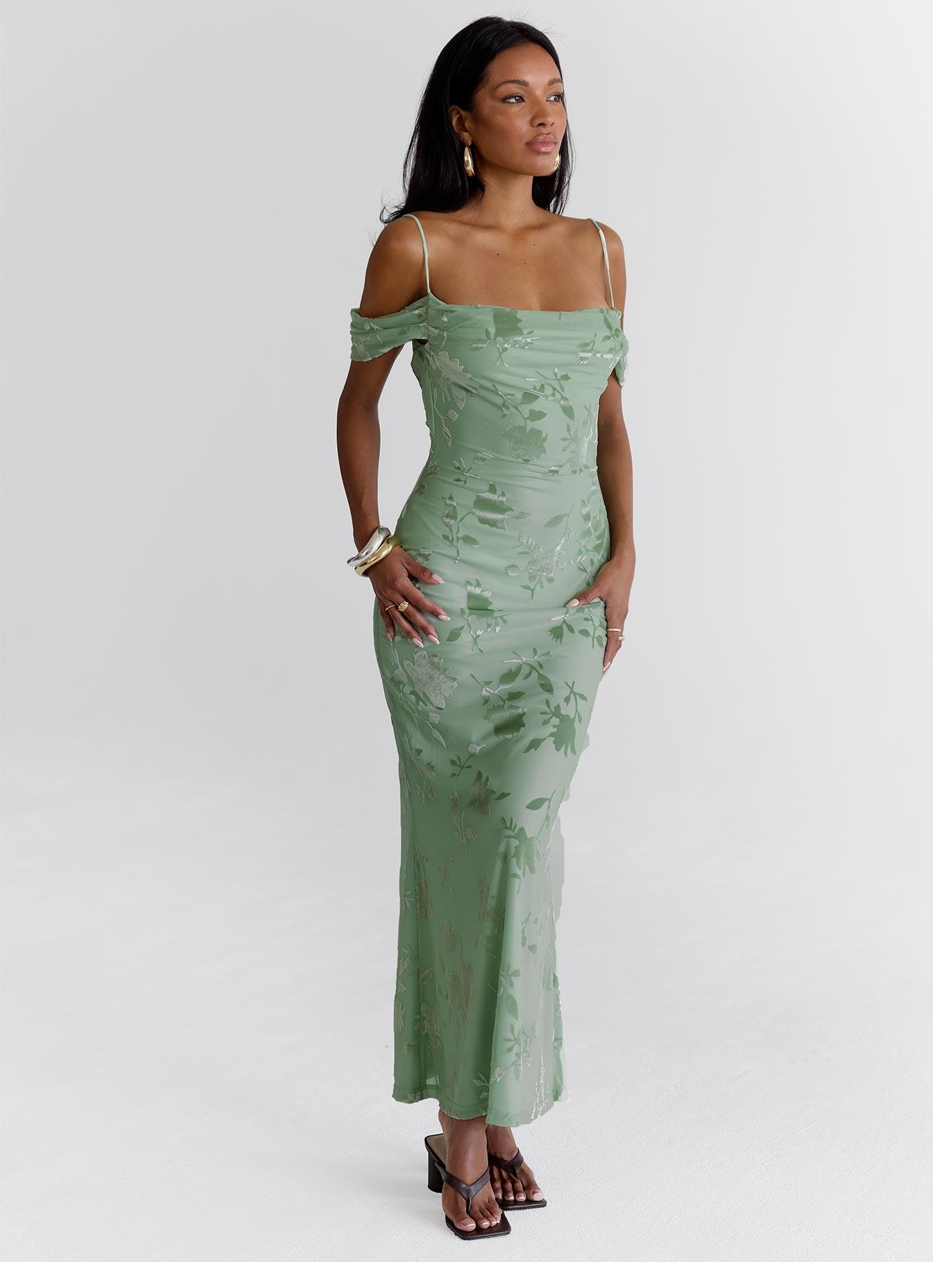 Green Gables Burnout Maxi Dress Sage Product Image