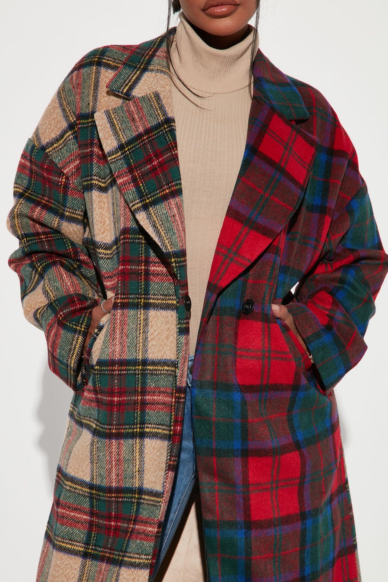 Strange Things Plaid Coat - Red/combo Product Image