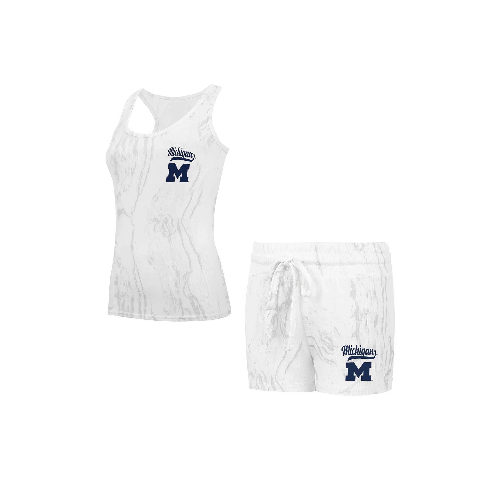 Women's Concepts Sport Michigan Wolverines Quartz Tank Top & Shorts Set, Size: Medium, Beige Product Image