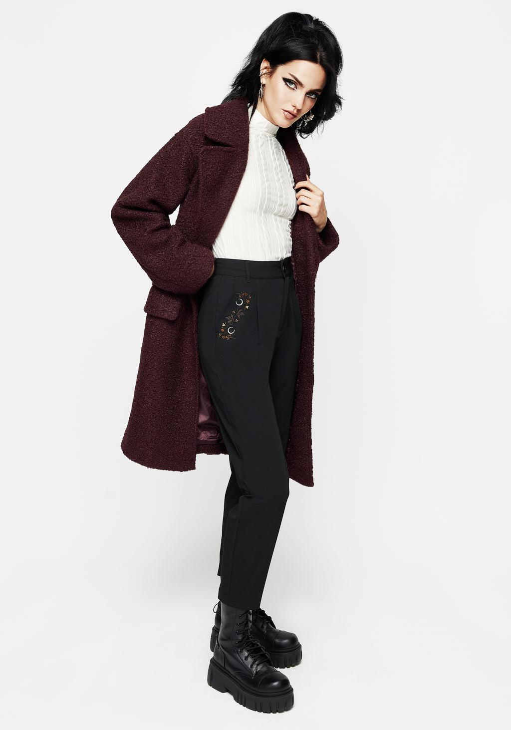 Japonica Floral Moon Embroidered Tapered Trousers Product Image