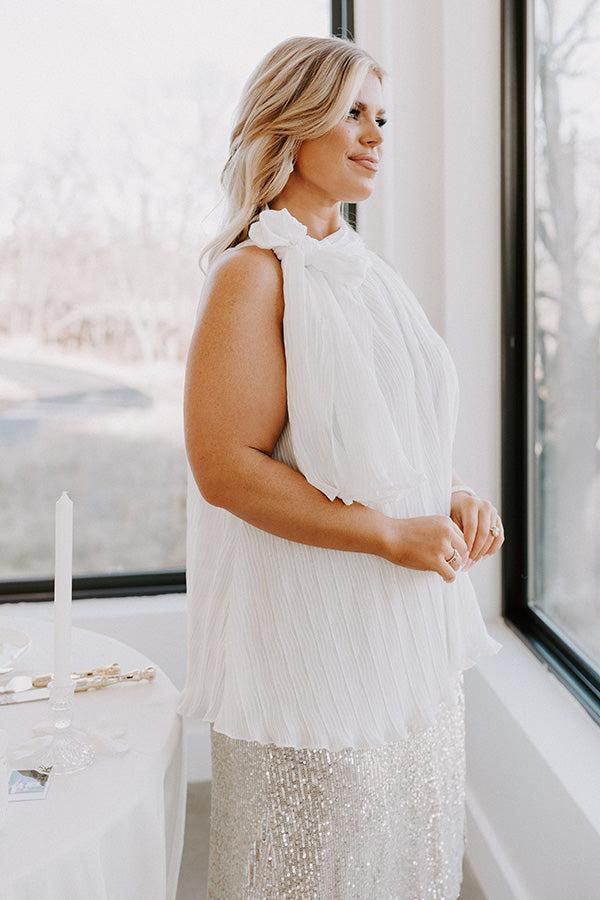 Lead Me Back To You Pleated Top in White Curves Product Image