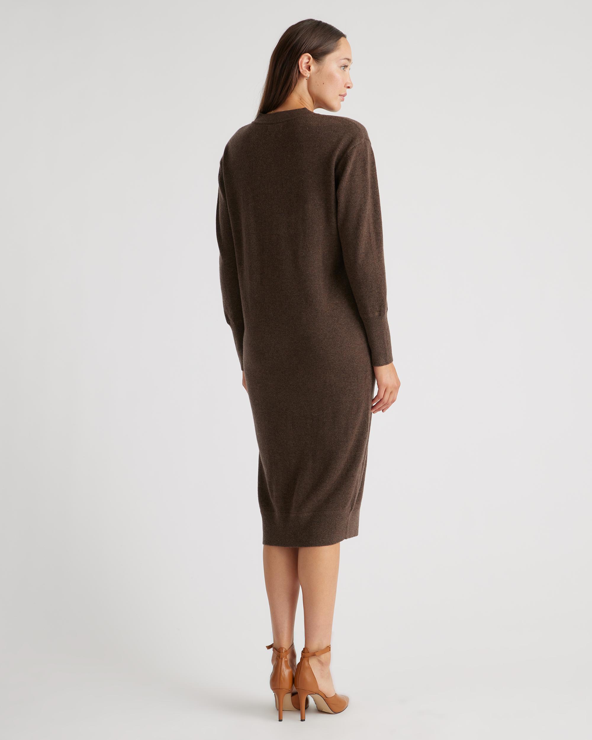 Quince | Women's Mongolian Cashmere V-Neck Midi Sweater Dress Product Image