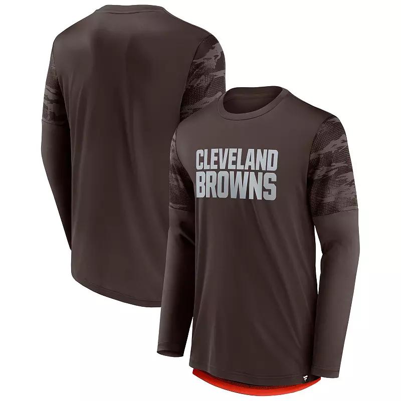Men's Fanatics Branded Brown/Orange Cleveland Browns Square Off Long Sleeve T-Shirt, Size: Small Product Image