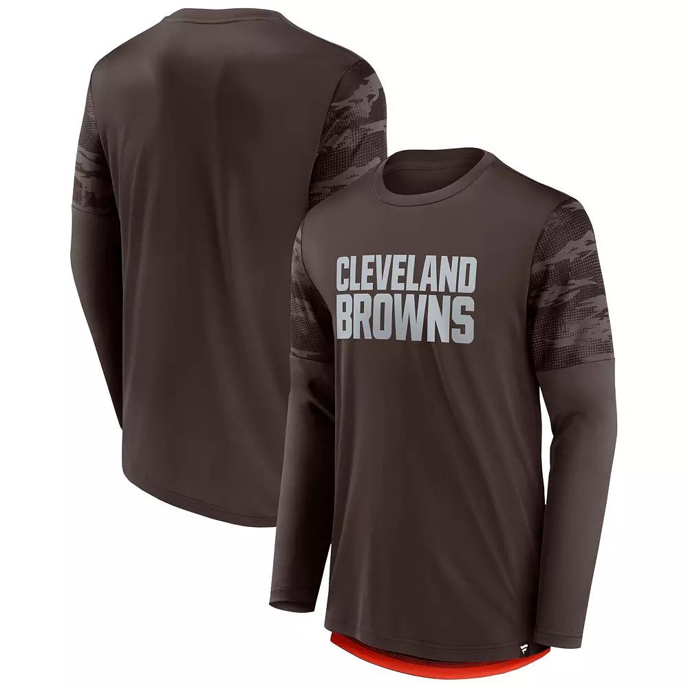 Men's Fanatics Branded Brown/Orange Cleveland Browns Square Off Long Sleeve T-Shirt, Size: Small Product Image