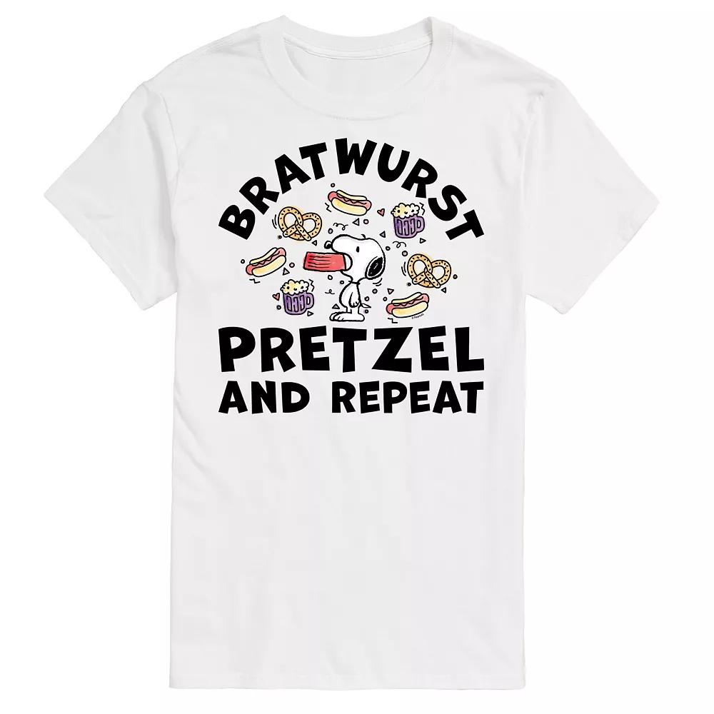 Big & Tall Peanuts Bratwurst Pretzel And Repeat Graphic Tee, Men's,  Product Image
