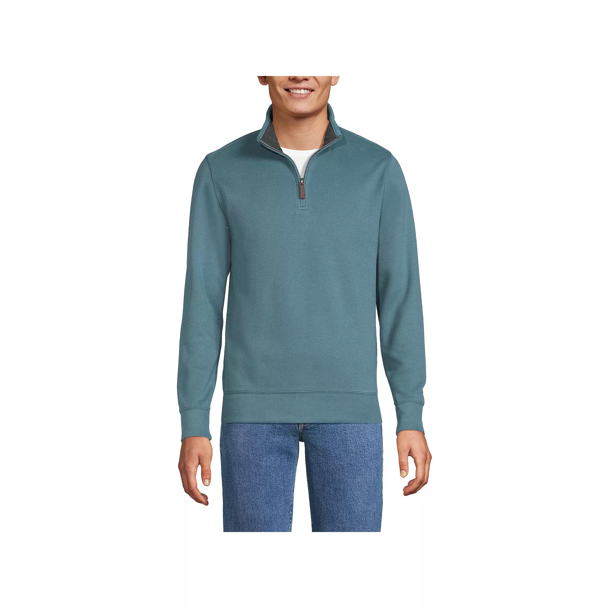 Big & Tall Lands' End Bedford Classic-Fit Ribbed Quarter-Zip Sweater, Men's,  Product Image