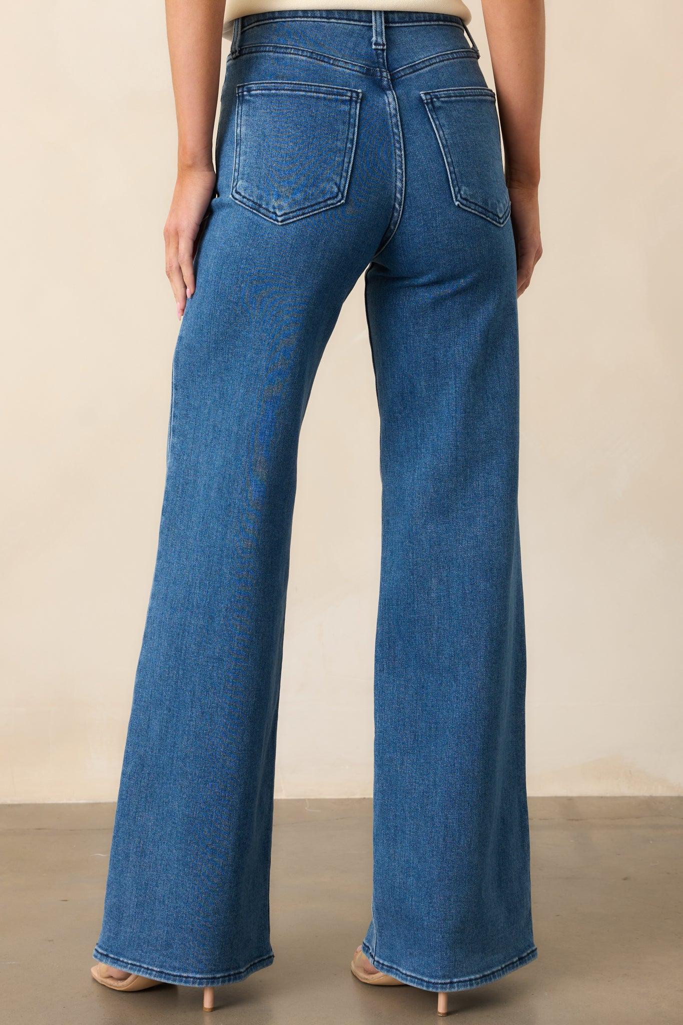 Wherever We Go Medium Wash Wide Leg Jeans Product Image