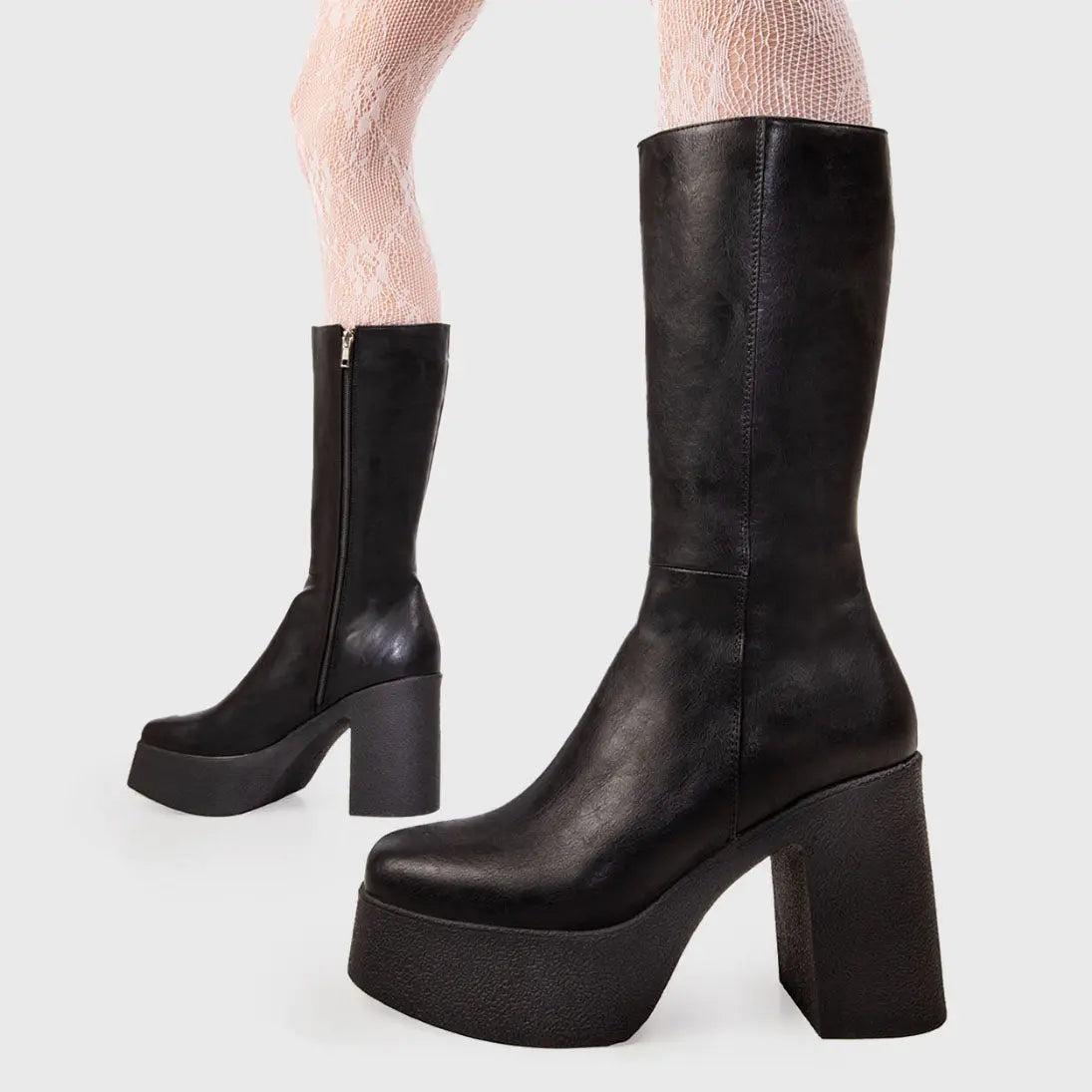 Holler Back Platform Calf Boots Product Image