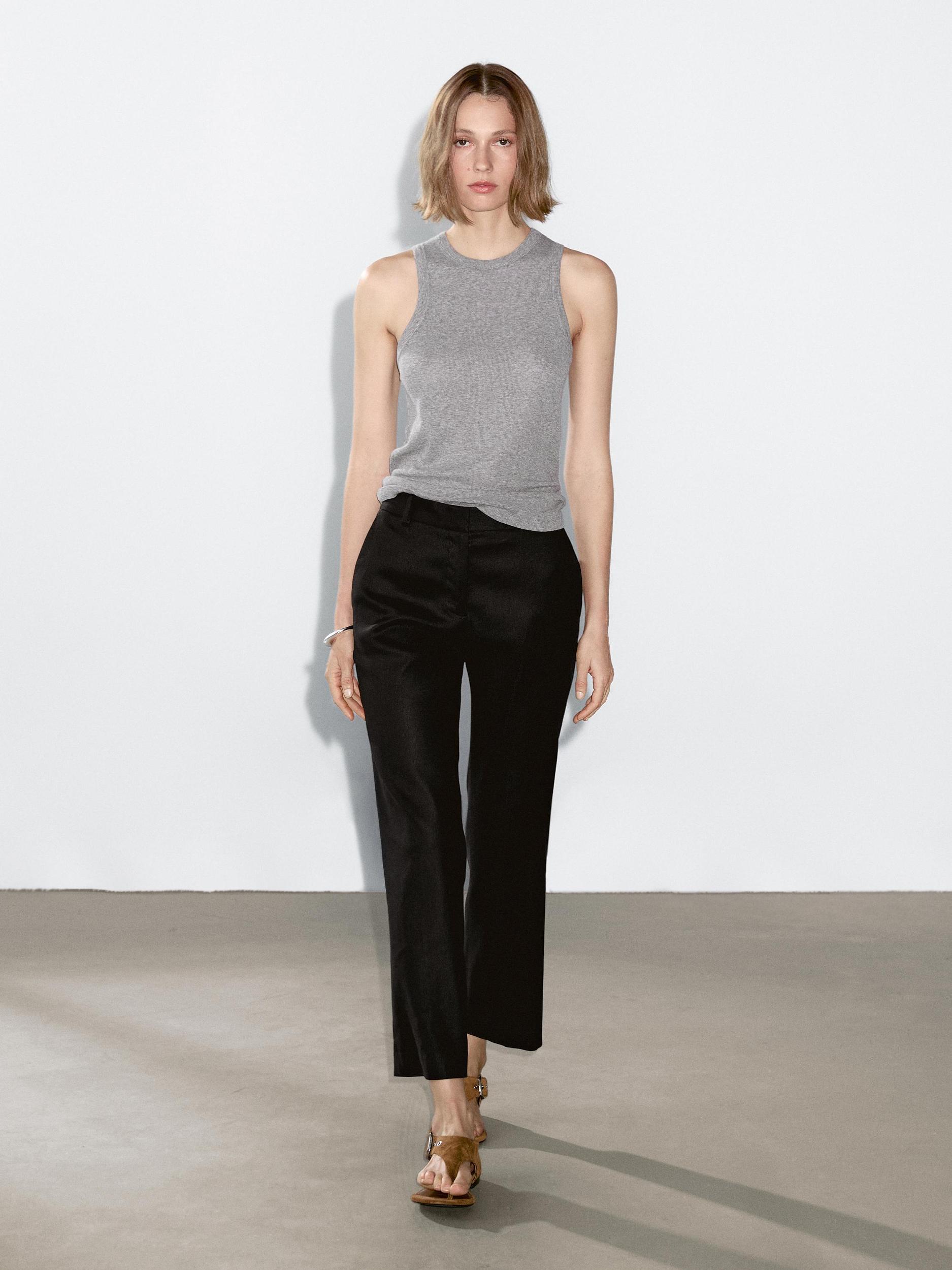 Stretch trousers with linen Product Image