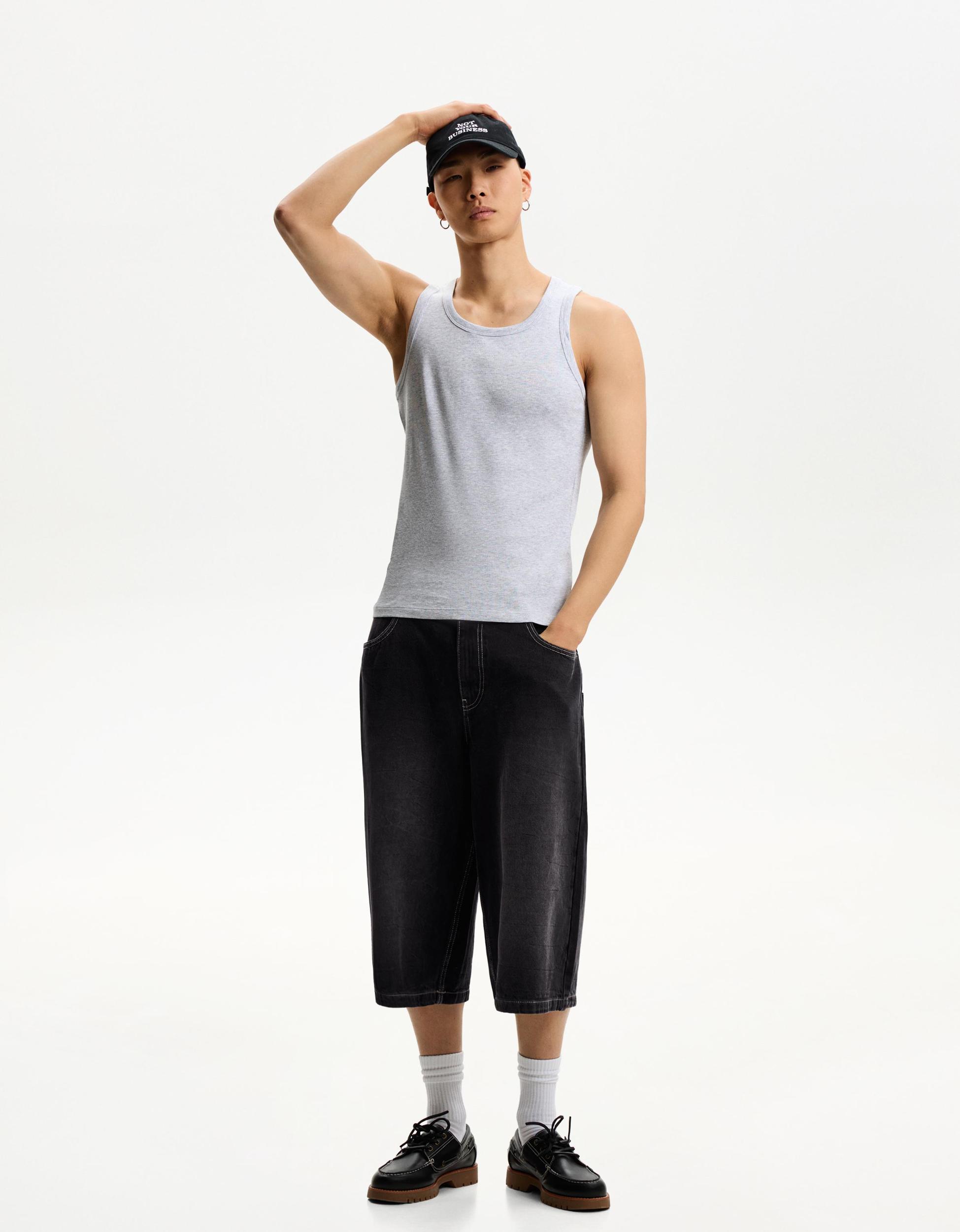 Super baggy denim Bermuda jorts Product Image